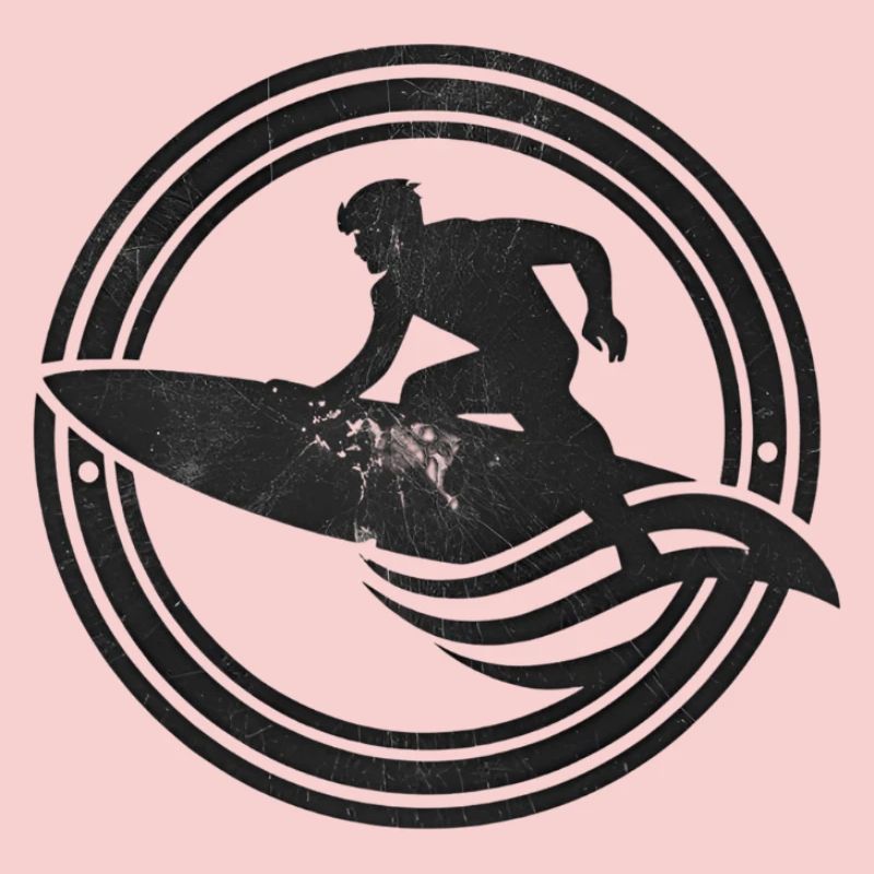 Surfer silhouette on wave