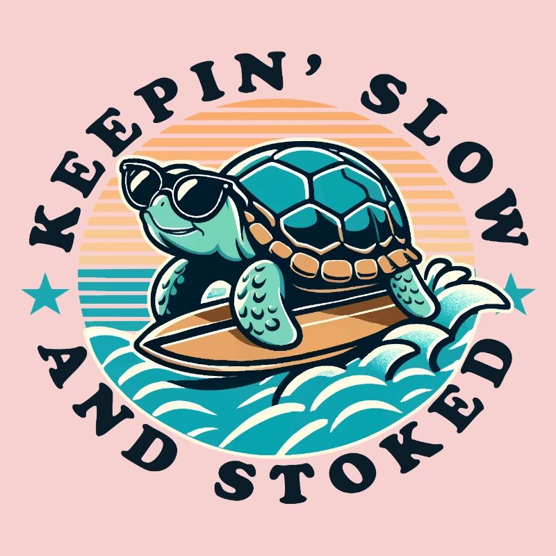 Surfing Turtle Keepin Slow and Stoked