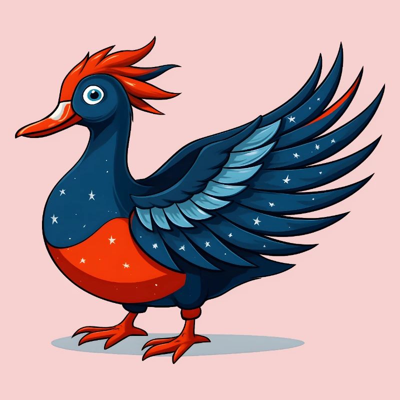 Winged blue star eagle