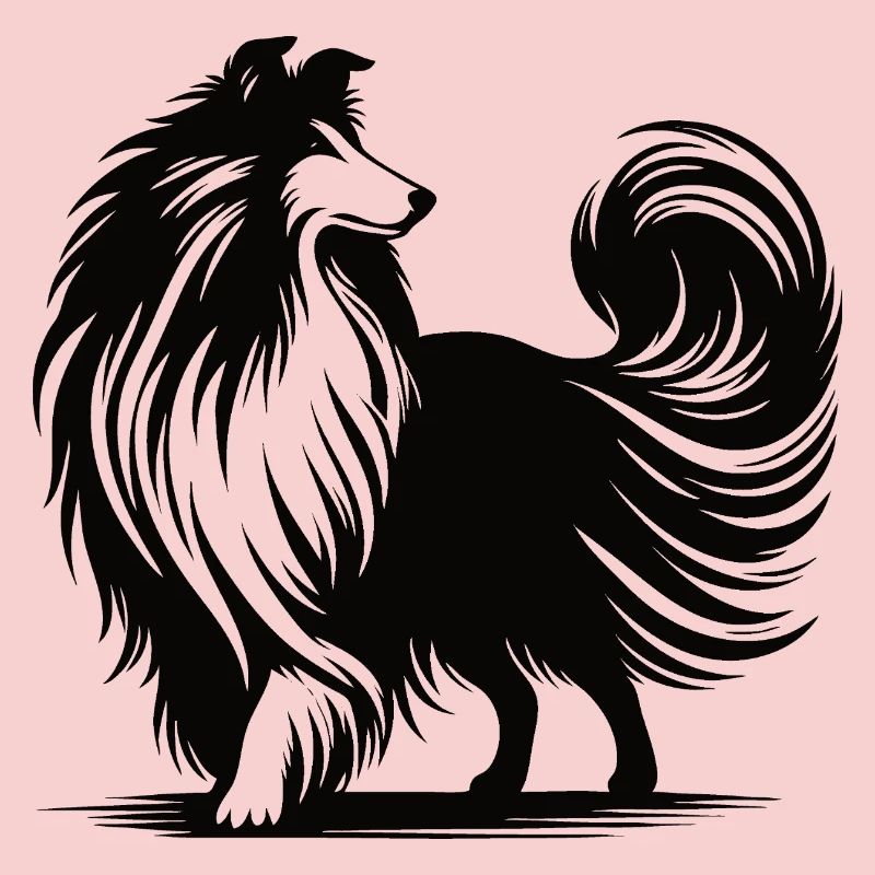 Conception de silhouette de colley cool