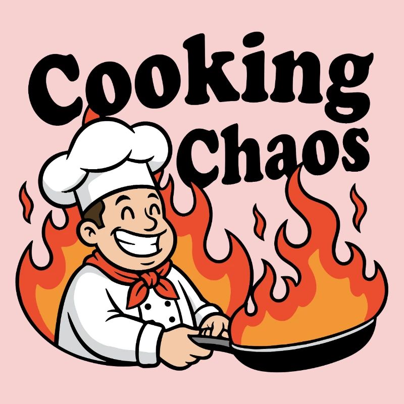 Flaming Chef Cartoon
