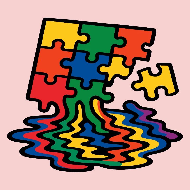 Rainbow Puzzle Tree Splash