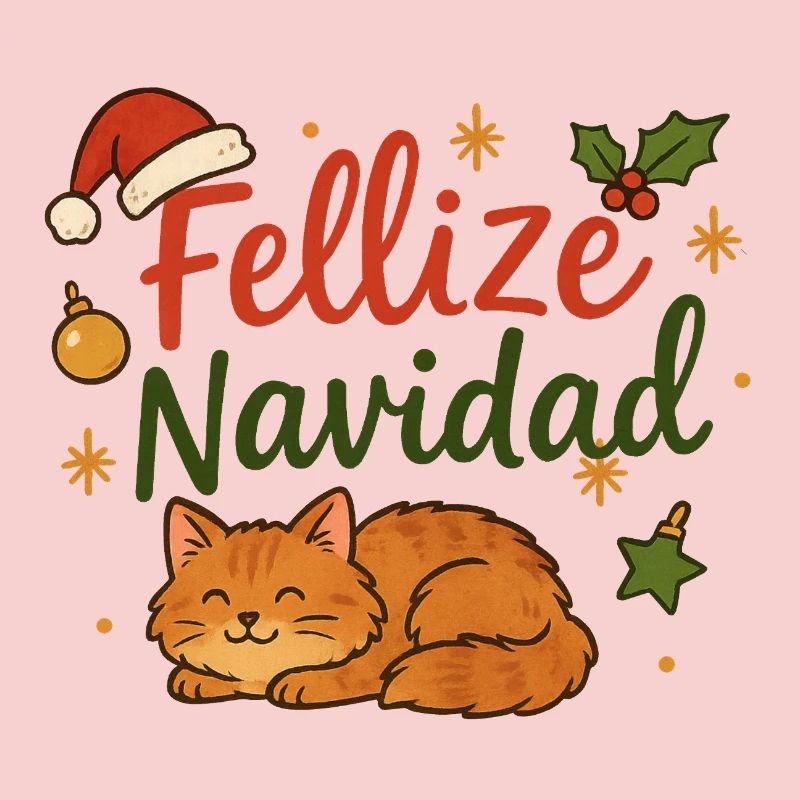Fellize Navidad - Conception de Noël de chat drôle