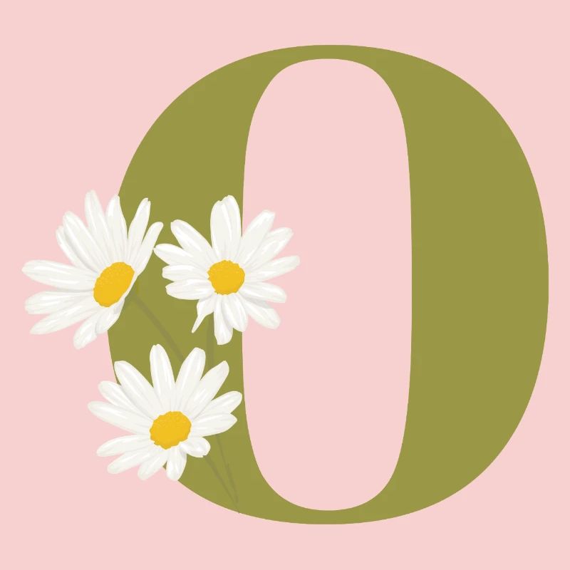 Buchstabe o Grüne Gänseblümchen