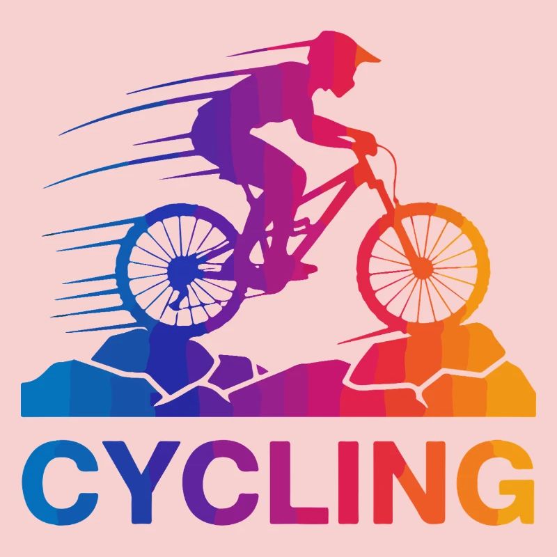 Saut de VTT arc-en-ciel