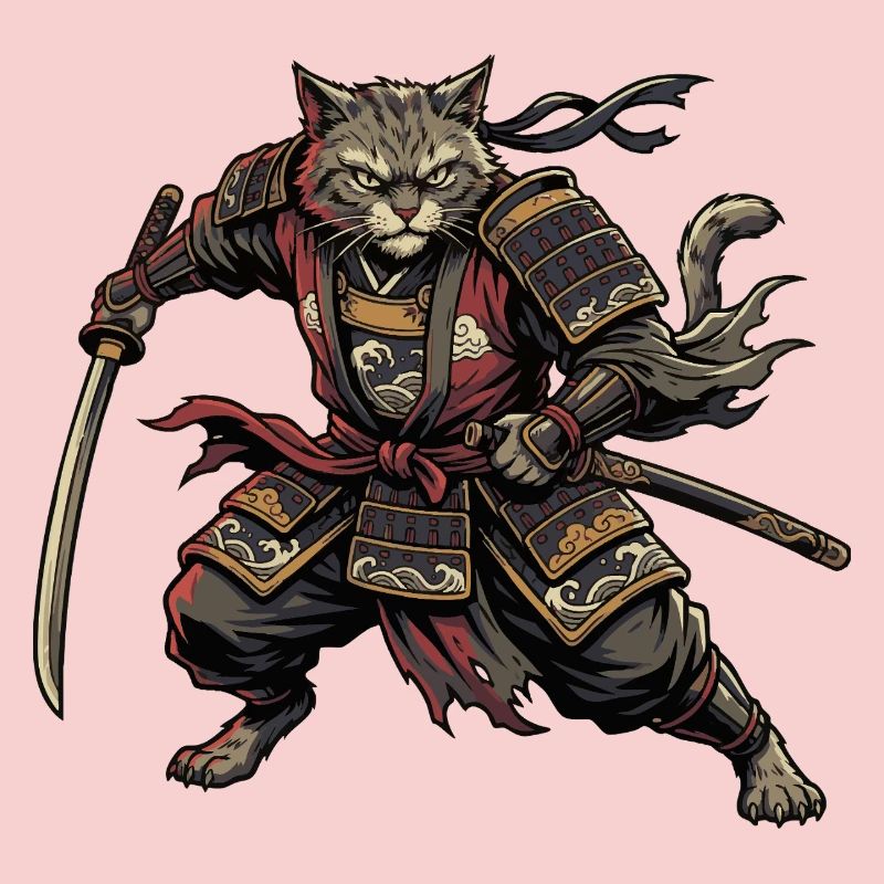 Cat Samurai Warrior