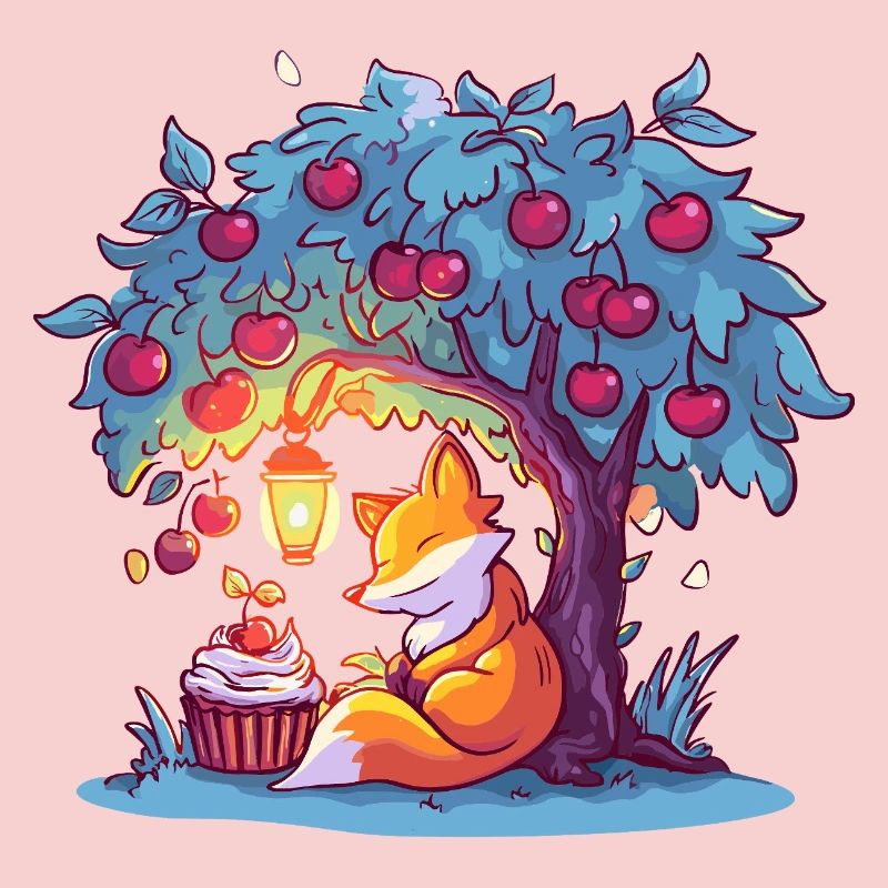 Cherry tree fox at lantern