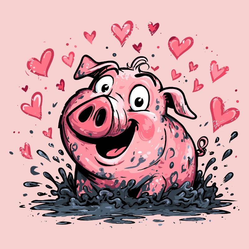 Love Heart Piggy Splash