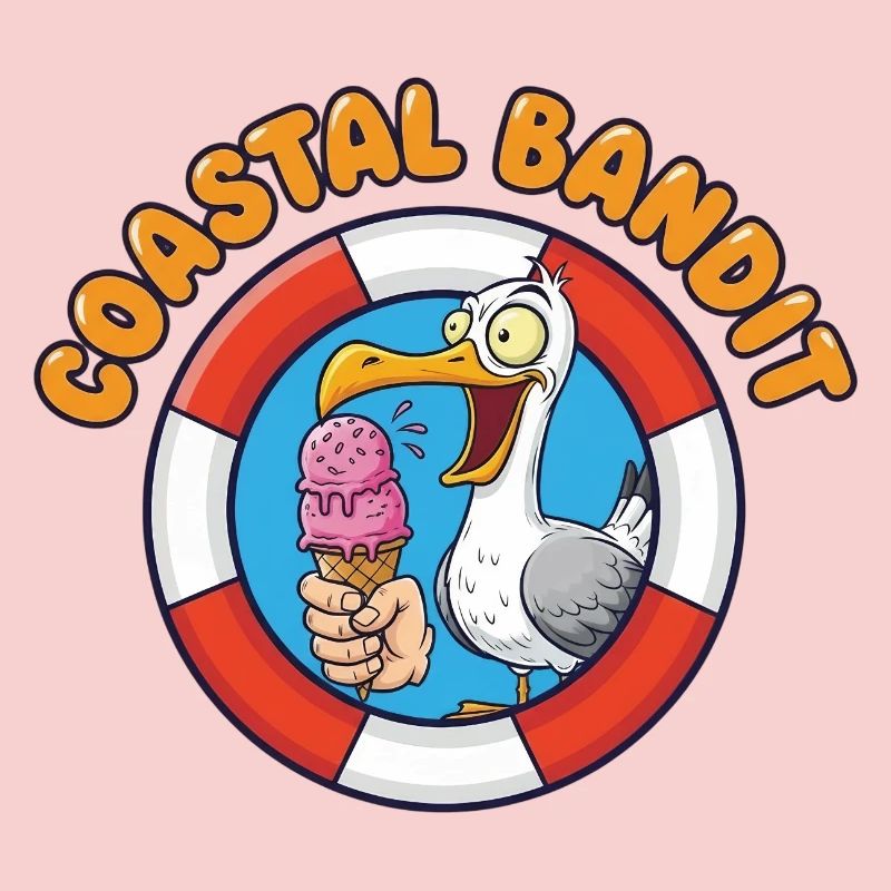 Küstenbandit Möwe Stiehlt Eis