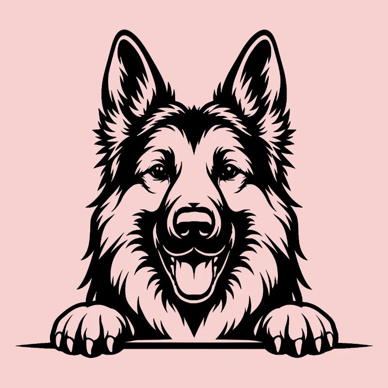 Deutscher Schäferhund Porträt mit Pfoten