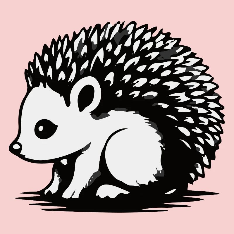Monochrome Hedgehog Silhouette