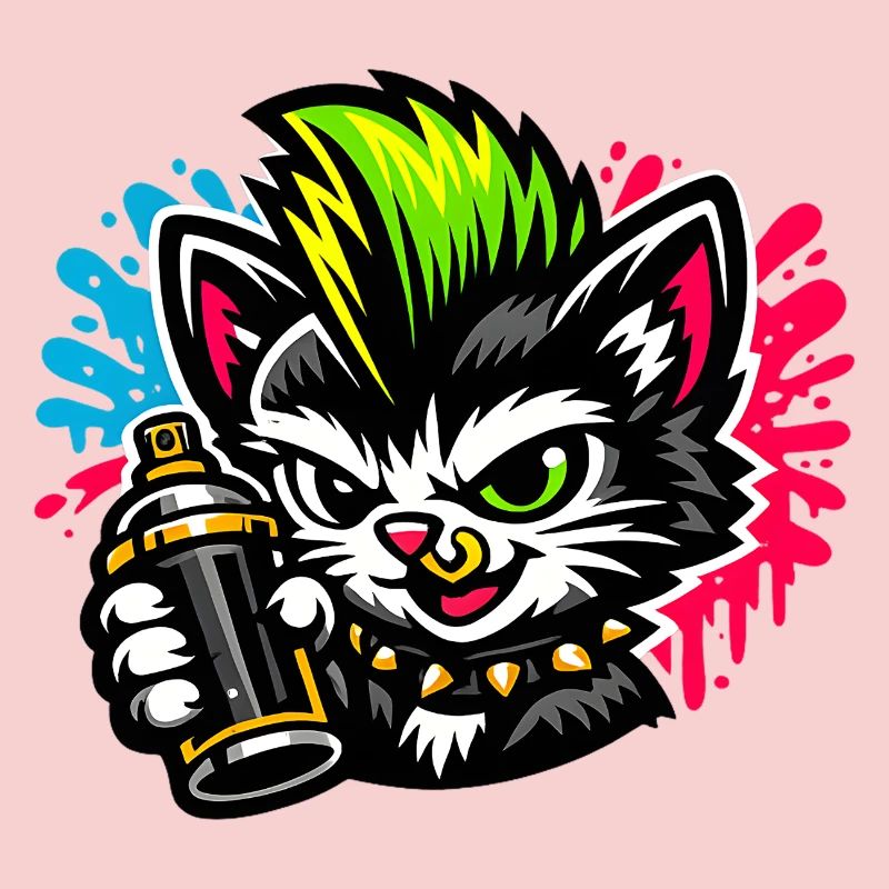 Graffiti Cat Spray Dot