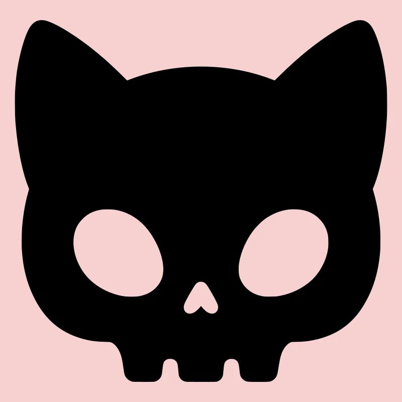 Silhouette de crâne de chat | Masque gothique mignon