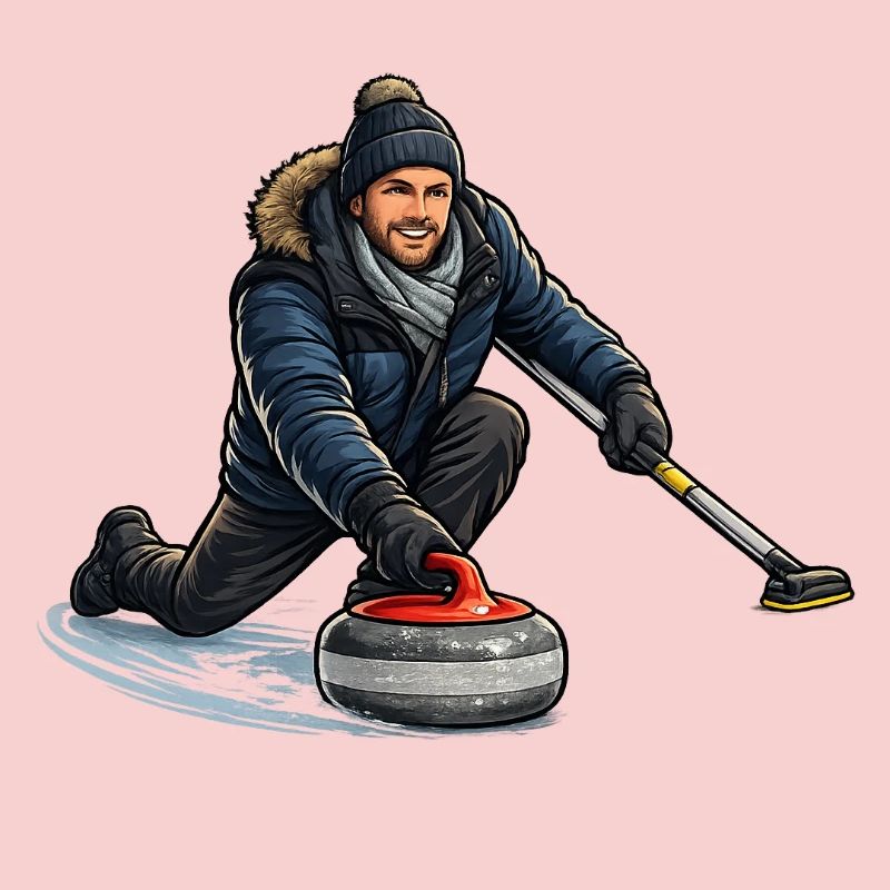 Héros du curling dans le vent de glace