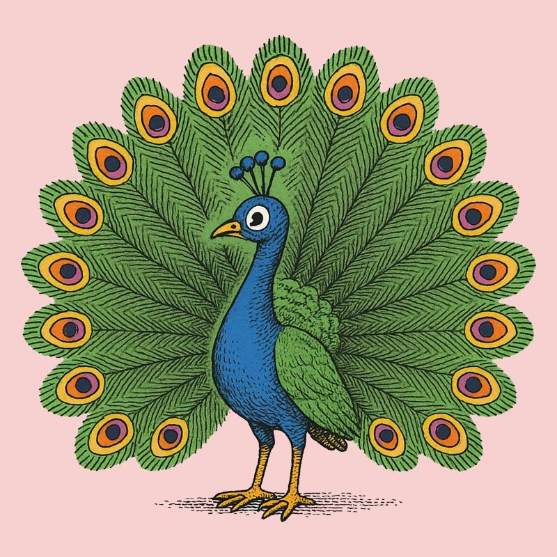 Peacock Colourful Crest