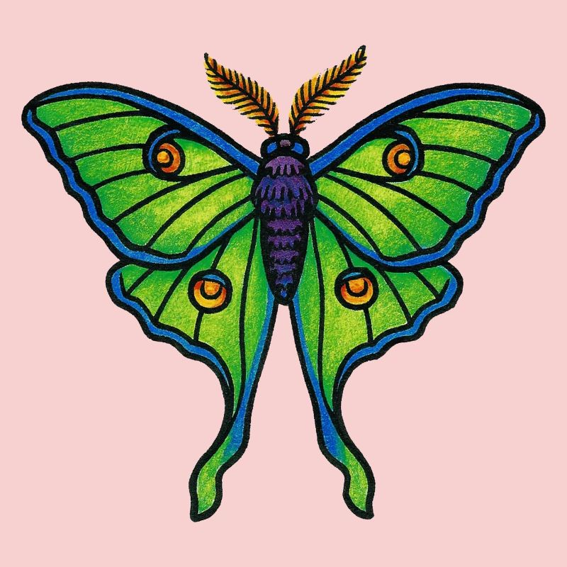 Fleur ailée de papillon vert néon