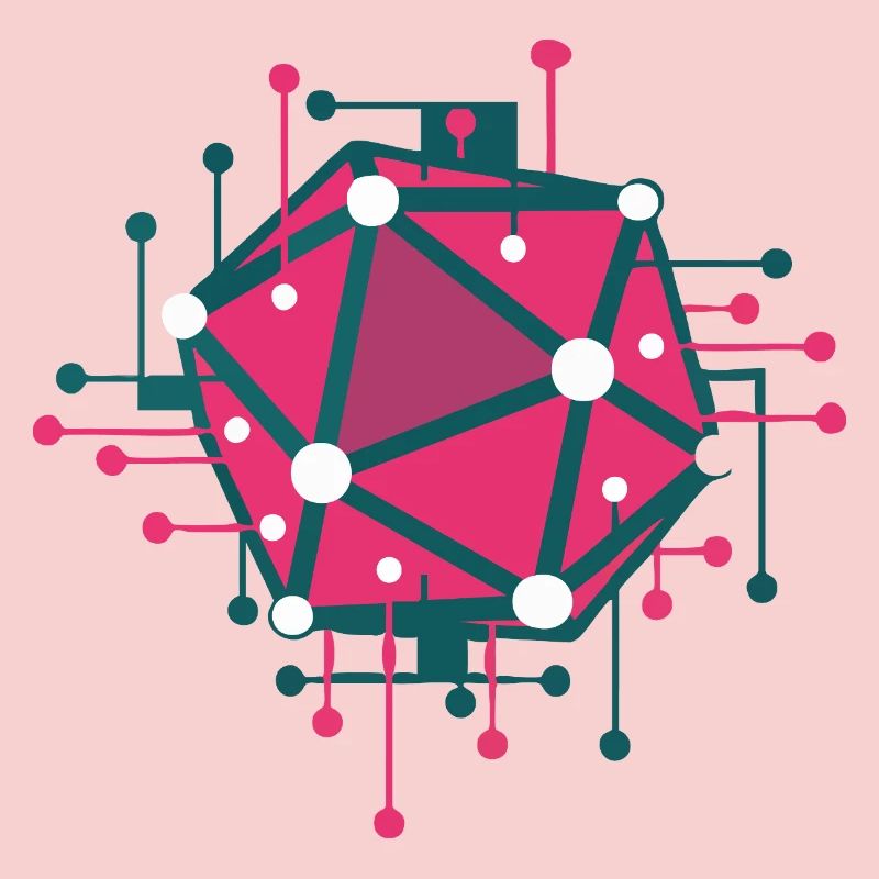 Techno pink geometric network