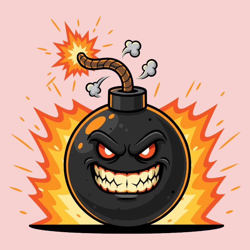 Explosives Grinsen Bombe