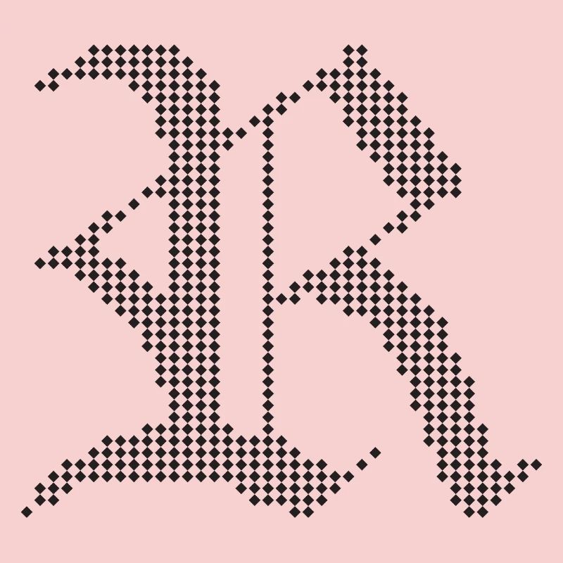 Conception typographique de lettres gothiques R