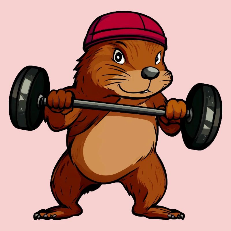 Kraftvoller Eichhörnchen-Hantelheld