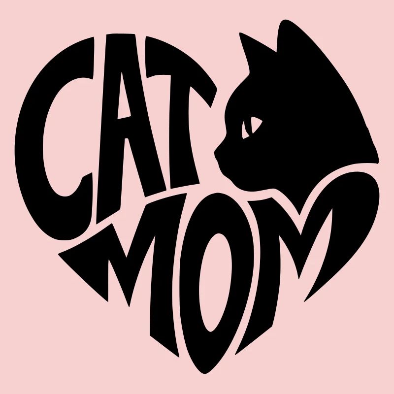 Cat Mom, Katzenmama Herz mit schwarzer Katze