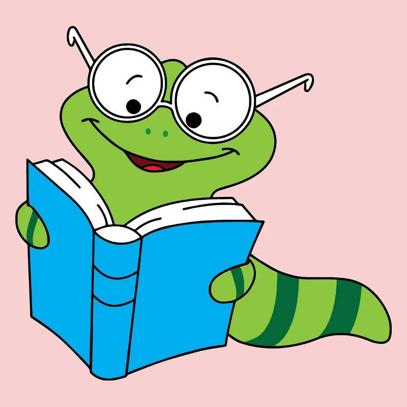 Bookworm Nerd Reading Books Earthworm