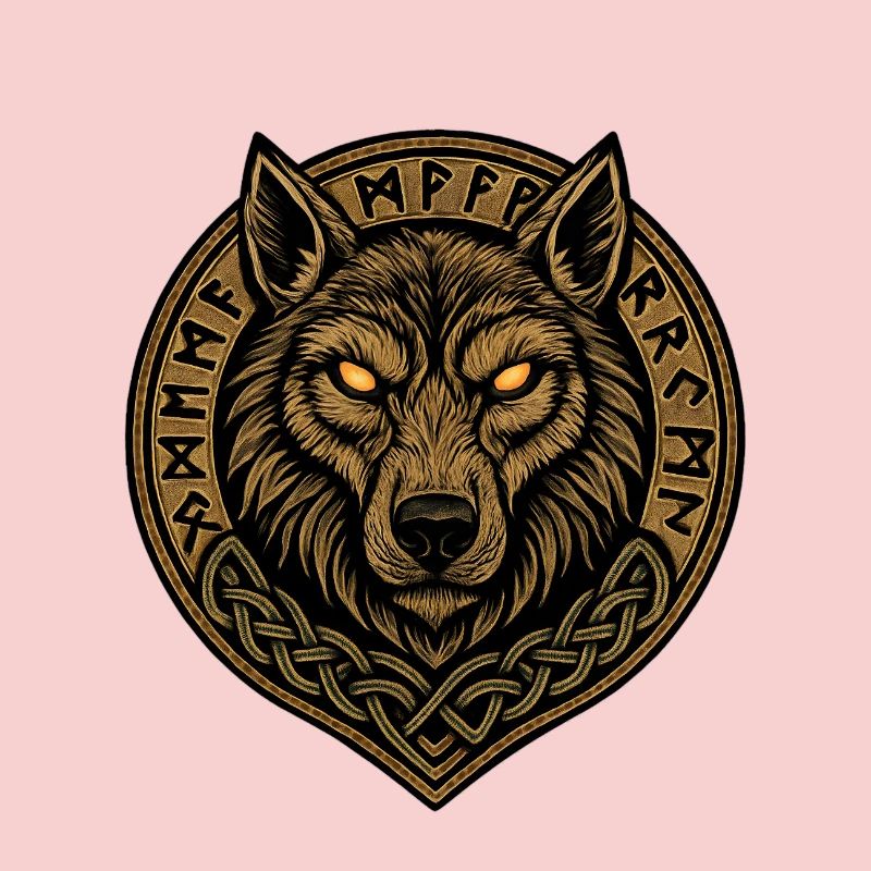 Wolf Medallion Runic Crest