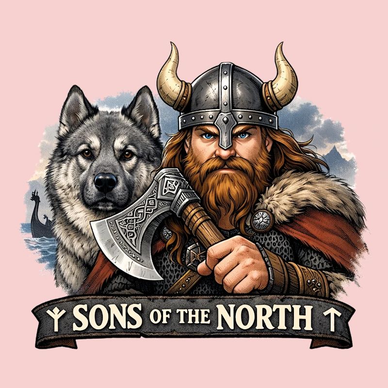 Wikinger mit einem Jagdhund