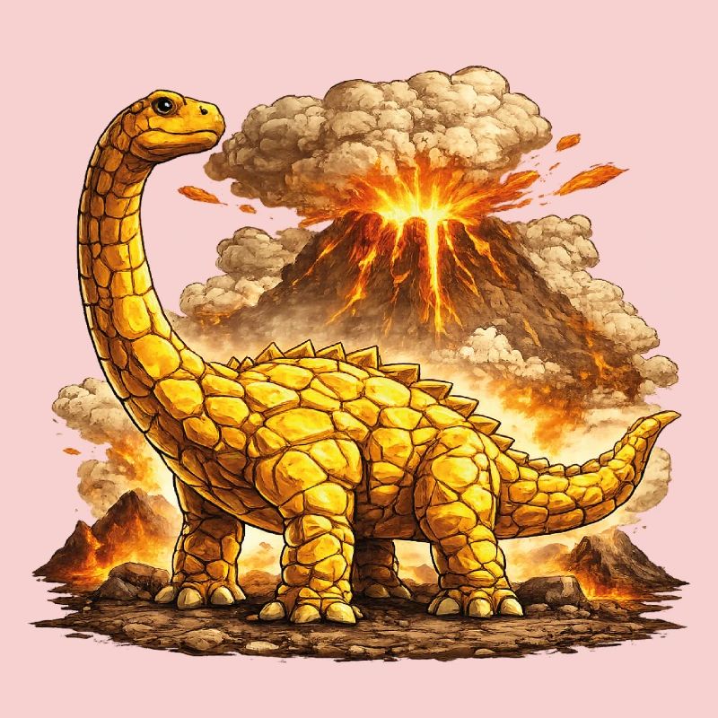 Brontosaurus Vulkaneruption