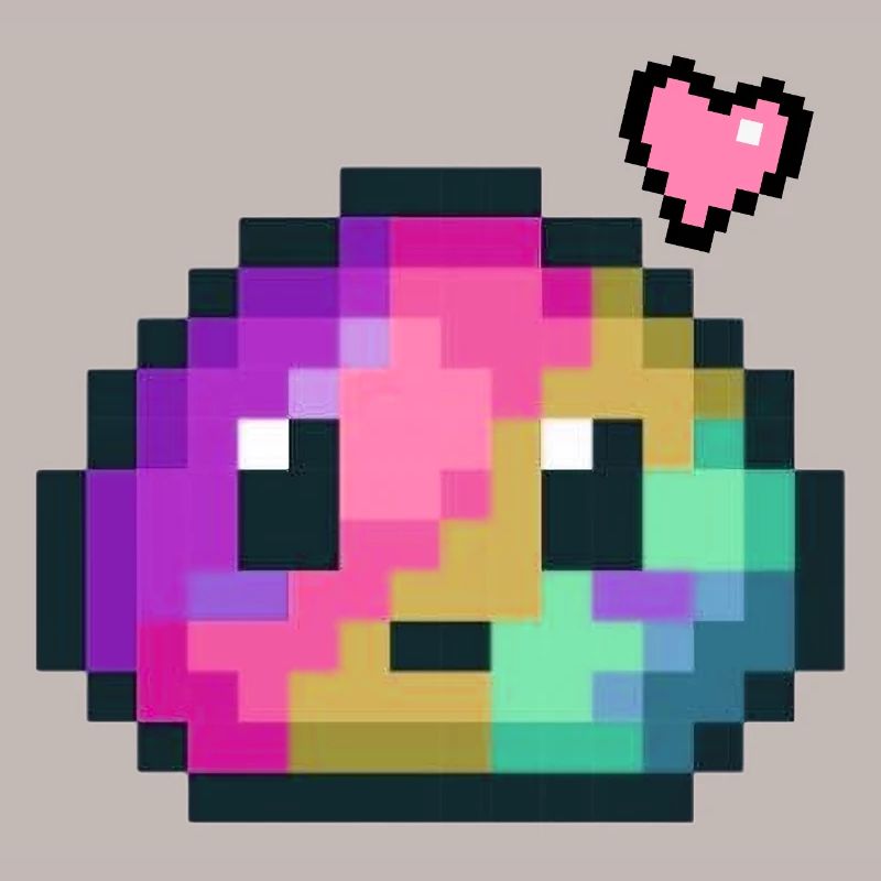 Pixel Color Explosion Heart Style 8 Bits Rétro