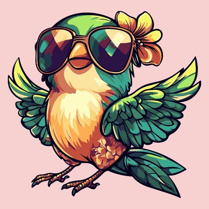 Kolibri Vogel Comic Urlaub