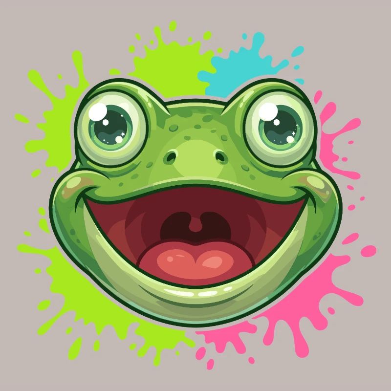 Éclaboussure joyeuse de grenouilles