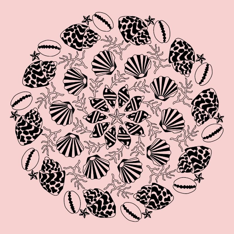 Shell Mandala noir et blanc