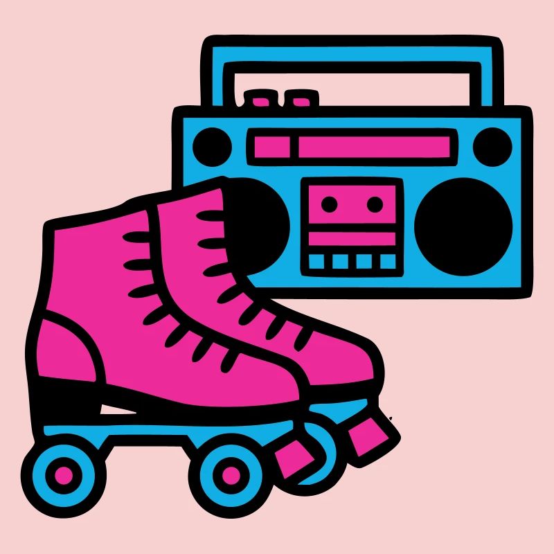 Rollschuhe Boombox 80er Retro
