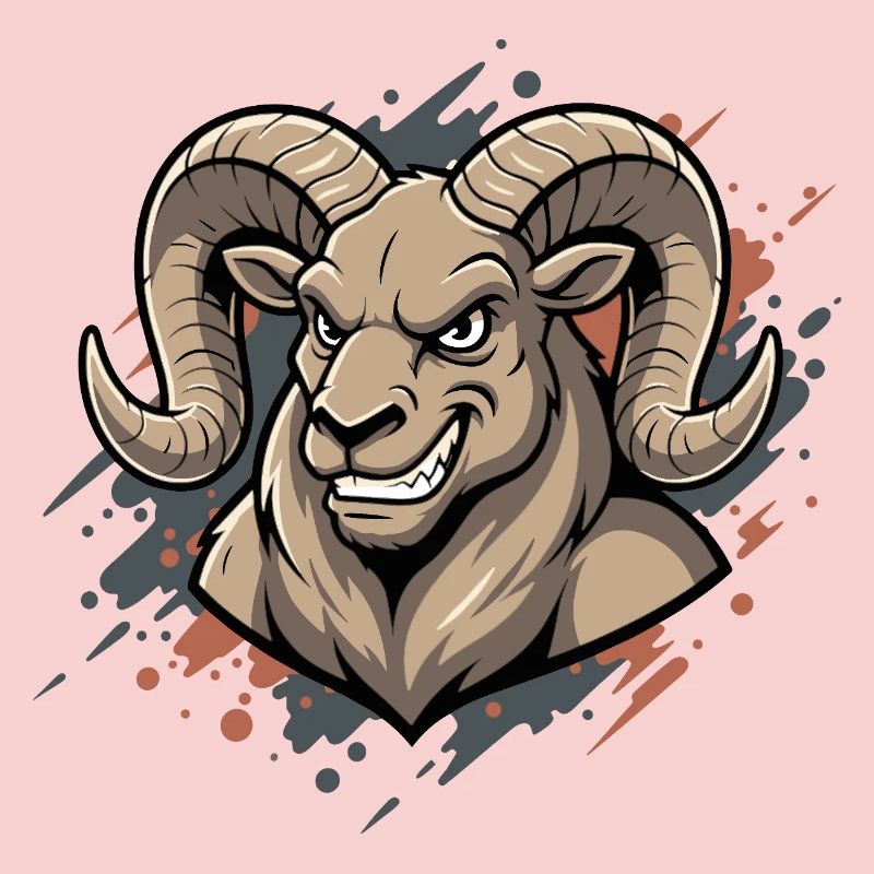 Aggressiver Ram-Maskot