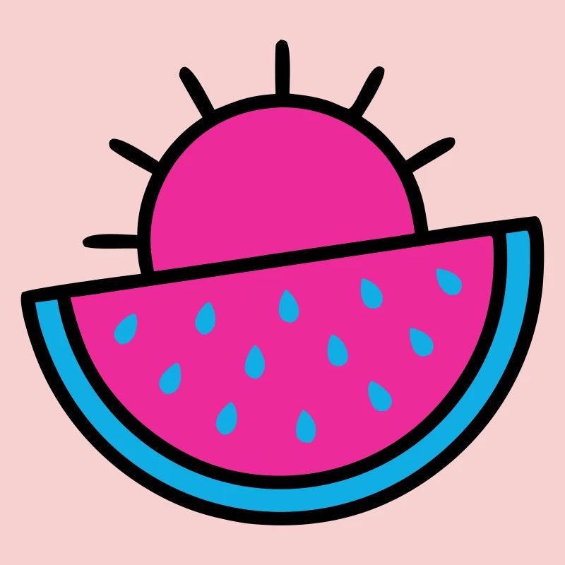 Wassermelone Sonne 90s Pop-Art