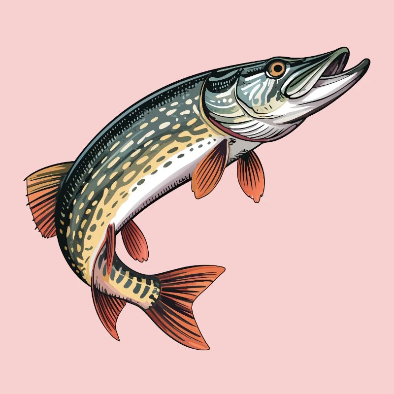 Coloured pike print