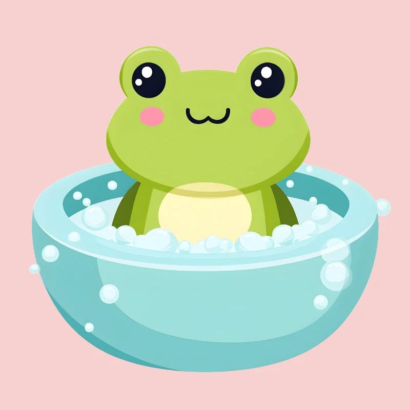 Frog in a bubble bath