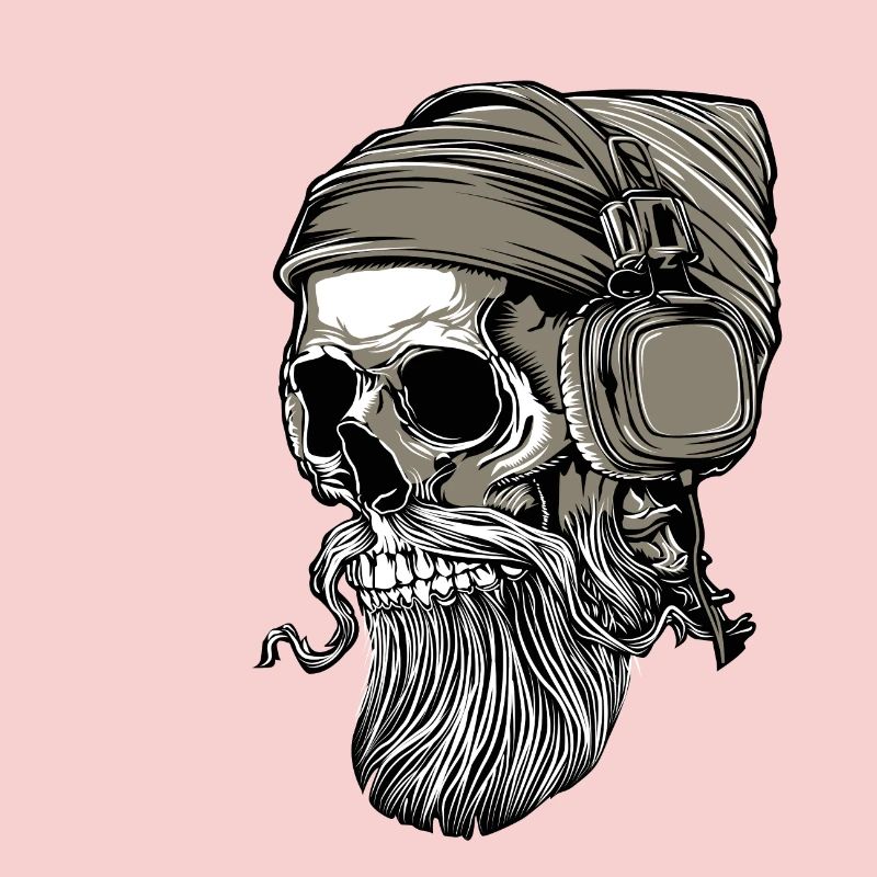 Bart Hipster crâne avec un casque