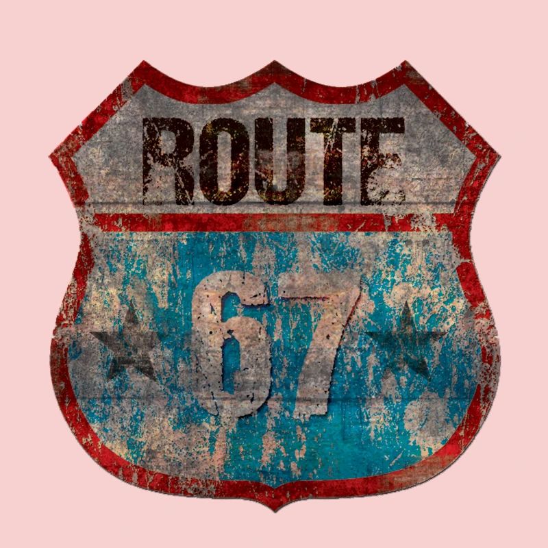 Rustic Route 67 Shield Design