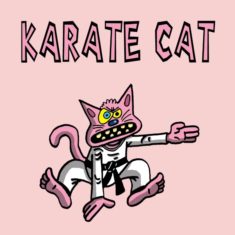 Pink cat and karate