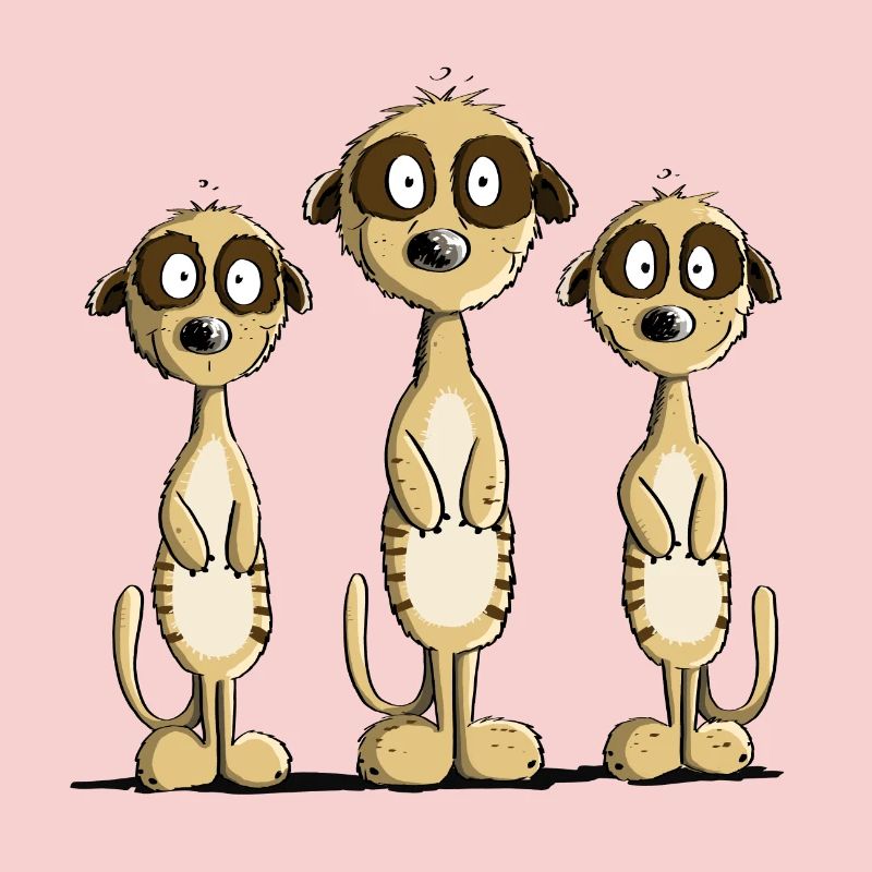 Drei Erdmännchen I Comic Geschenk I Fun Tiermotiv