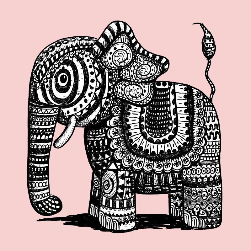 Power Elephant With Pattern I India I Gift Ethno