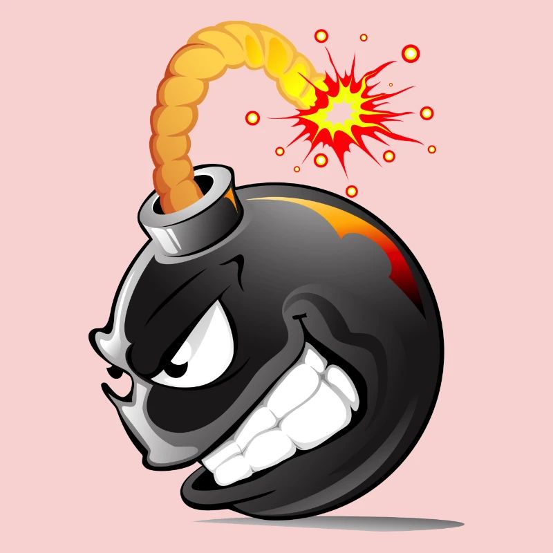 Bombe, bombe, bombe avec la face explosée bombe #