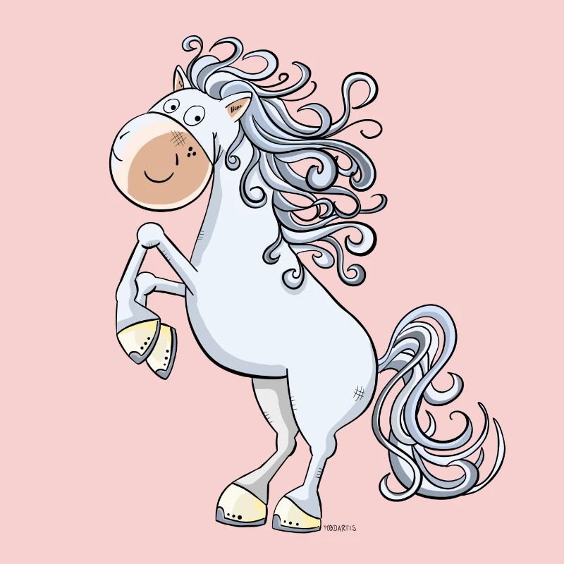 Steigendes Pferd im wallender Mähne I Comic