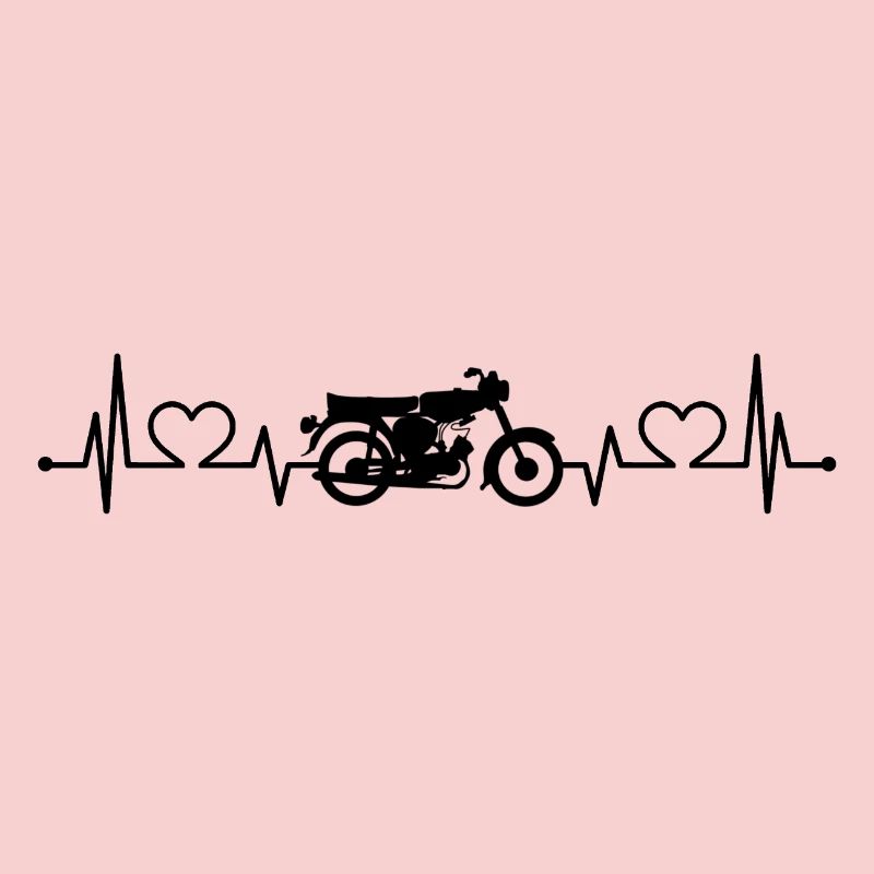 Simson Schwalbe S51 heart line EKG moped gift