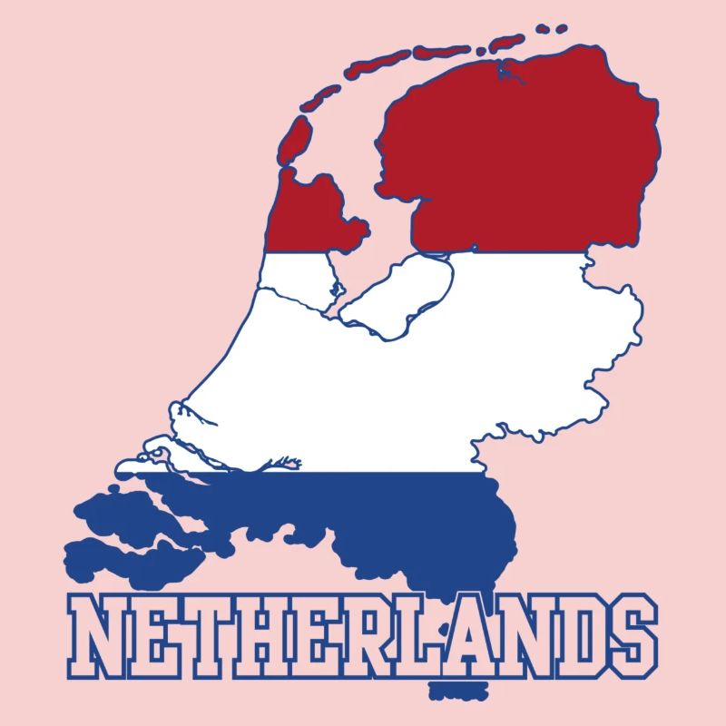 Netherlands Flag Map Silhouette