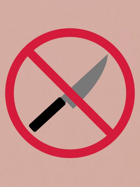 Forbidden sign knife