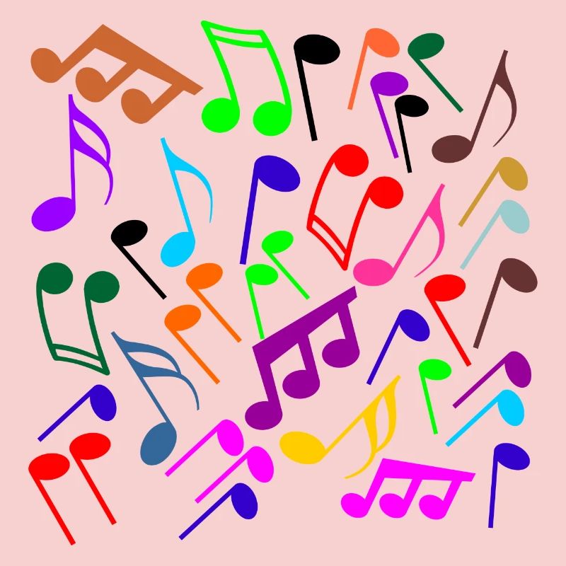 Notes de musique en version entrecroisée de couleurs