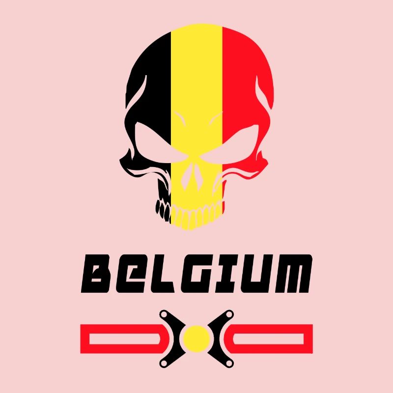 Conception de drapeau de crâne de Belgique